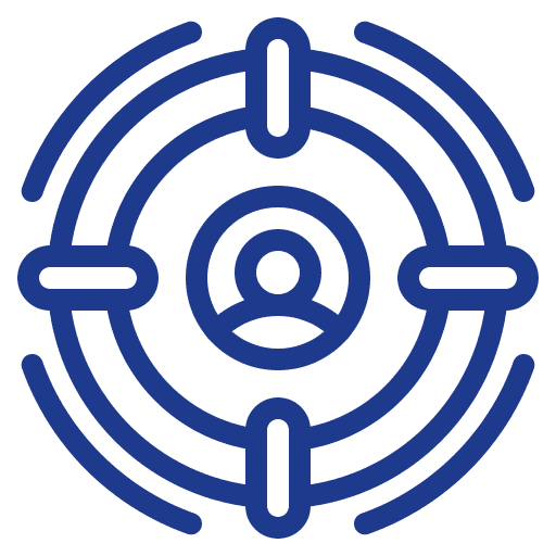 Target crosshair with person at the center icon