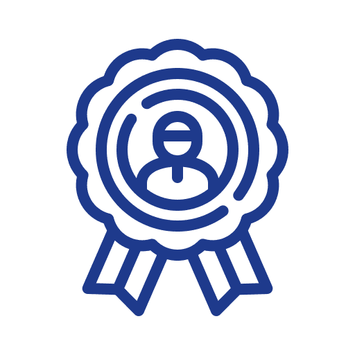 Award rosette with person icon